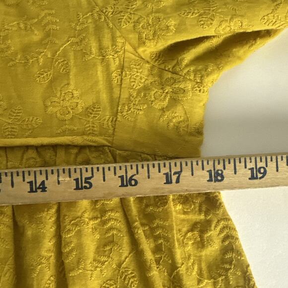 Matta Yamini Embroidered Dress - Yellow | Size Small - Picture 7 of 9
